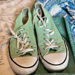 Converse green low Oxford shoes size 10